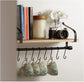 Wall Mount Kitchen Pot Pan Rack with Shelf Kitchen Utensils Cookware Hanger