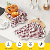 Cotton Dish Towels Cloths for Kitchen Drying Dishes, Lattice Terry Kitchen Towel