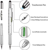 1Pc 7-In-1 Multi Tool Stylus Pen Screwdriver Ruler Level Touch - NEW