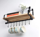 Wall Mount Kitchen Pot Pan Rack with Shelf Kitchen Utensils Cookware Hanger