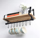 Wall Mount Kitchen Pot Pan Rack with Shelf Kitchen Utensils Cookware Hanger