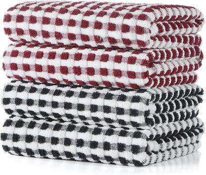 Cotton Dish Towels Cloths for Kitchen Drying Dishes, Lattice Terry Kitchen Towel