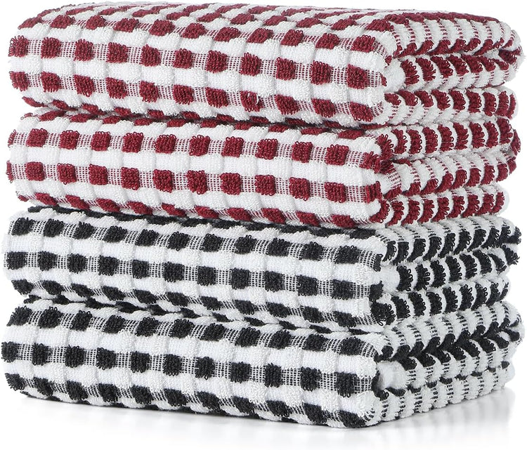 Cotton Dish Towels Cloths for Kitchen Drying Dishes, Lattice Terry Kitchen Towel