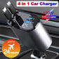 Retractable Car Charger 4In1 Fast Car Phone 16 Charger 120W USB Type C Cable Lot