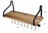 Wall Mount Kitchen Pot Pan Rack with Shelf Kitchen Utensils Cookware Hanger