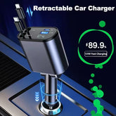 Retractable Car Charger 4In1 Fast Car Phone 16 Charger 120W USB Type C Cable Lot