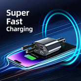 Retractable Car Charger 4In1 Fast Car Phone 16 Charger 120W USB Type C Cable Lot