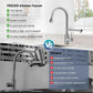 Filter Water Kitchen Faucet with Pull down Sprayer, Brushed Nickel Stainless