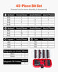45-Piece Magnetic Screwdriver Bit Set, Black Finish, W/ Storage Case