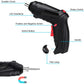 3.6V Cordless Electric Screwdriver Set USB Charging 3Nm Screw Gun with LED Light
