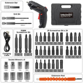 3.6V Cordless Electric Screwdriver Set USB Charging 3Nm Screw Gun with LED Light
