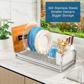 Dish Drying Rack for Small Kitchen Counter, 304 Stainless Steel Small Dish Ra...