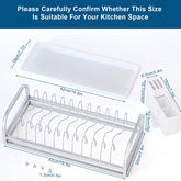 Dish Drying Rack for Small Kitchen Counter, 304 Stainless Steel Small Dish Ra...