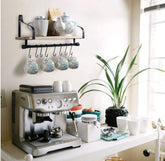 Wall Mount Kitchen Pot Pan Rack with Shelf Kitchen Utensils Cookware Hanger