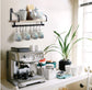 Wall Mount Kitchen Pot Pan Rack with Shelf Kitchen Utensils Cookware Hanger
