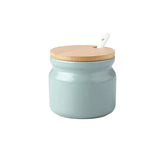 Ceramic Spice Rack Salt Shaker and Pepper Shaker Oil Bottle Set Kitchen Household Supplies for Spices Storage Jar with Cover