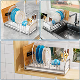 Dish Drying Rack for Small Kitchen Counter, 304 Stainless Steel Small Dish Ra...