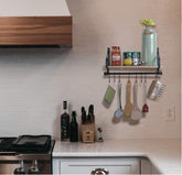 Wall Mount Kitchen Pot Pan Rack with Shelf Kitchen Utensils Cookware Hanger