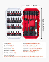 45-Piece Magnetic Screwdriver Bit Set, Black Finish, W/ Storage Case