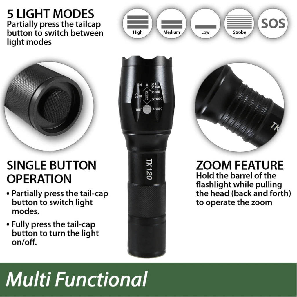 Ecogear FX TK120 LED Tactical Flashlight with Strobe
