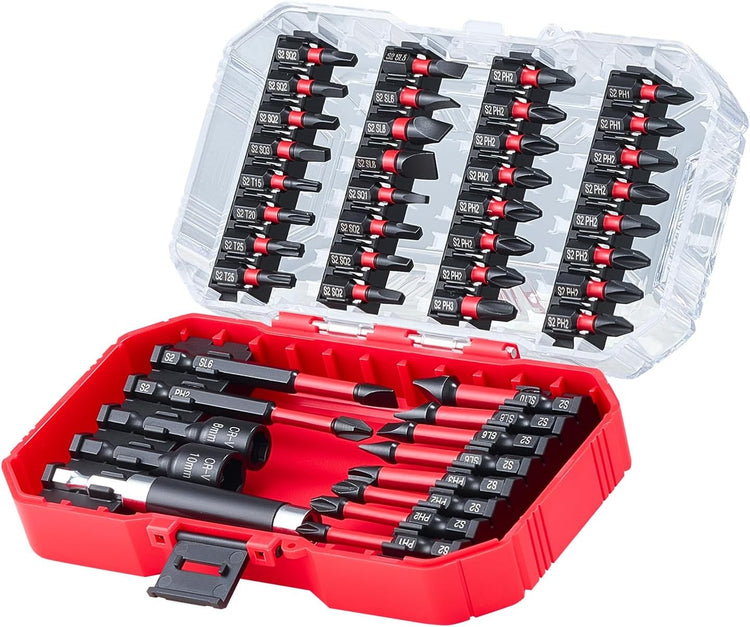 45-Piece Magnetic Screwdriver Bit Set, Black Finish, W/ Storage Case