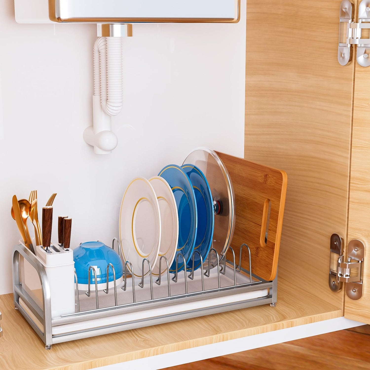 Dish Drying Rack for Small Kitchen Counter, 304 Stainless Steel Small Dish Ra...