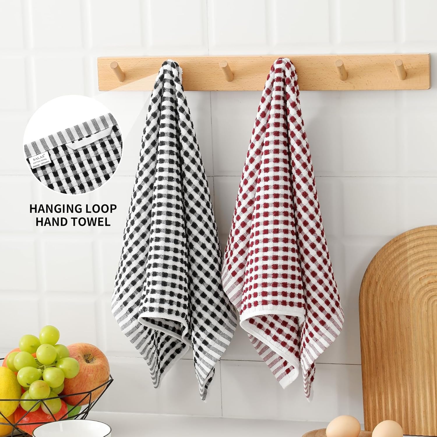 Cotton Dish Towels Cloths for Kitchen Drying Dishes, Lattice Terry Kitchen Towel